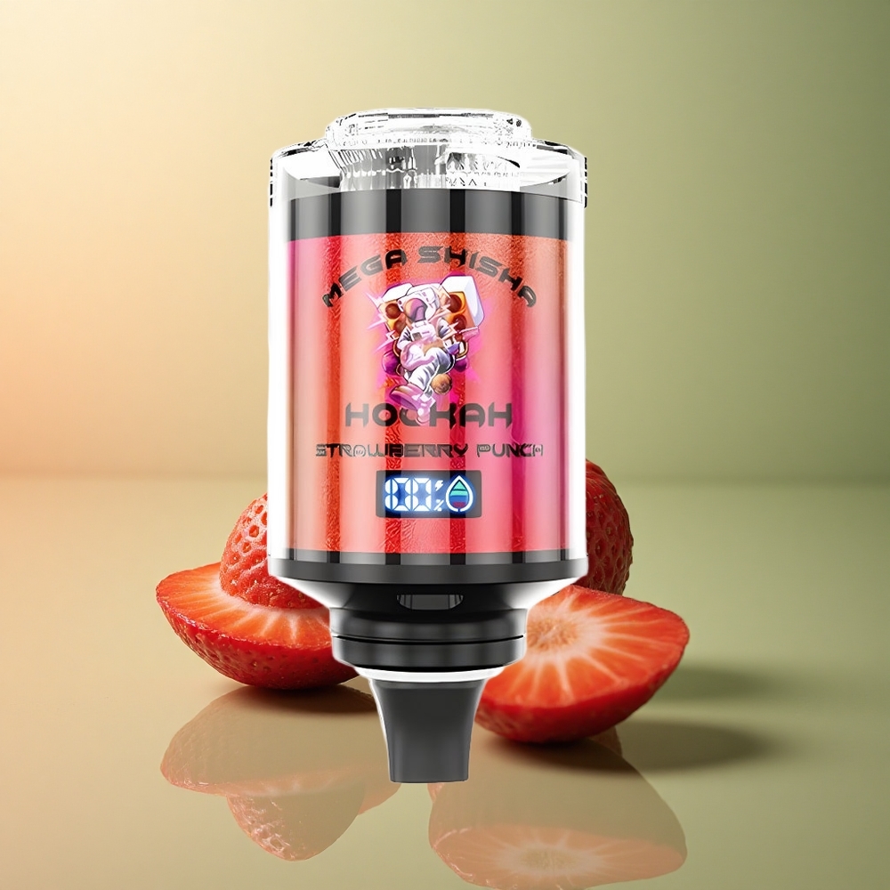 JNR Mega Shisha Hookah 100K Fraise Punch 60ml 2200mAh 2% Nicotine