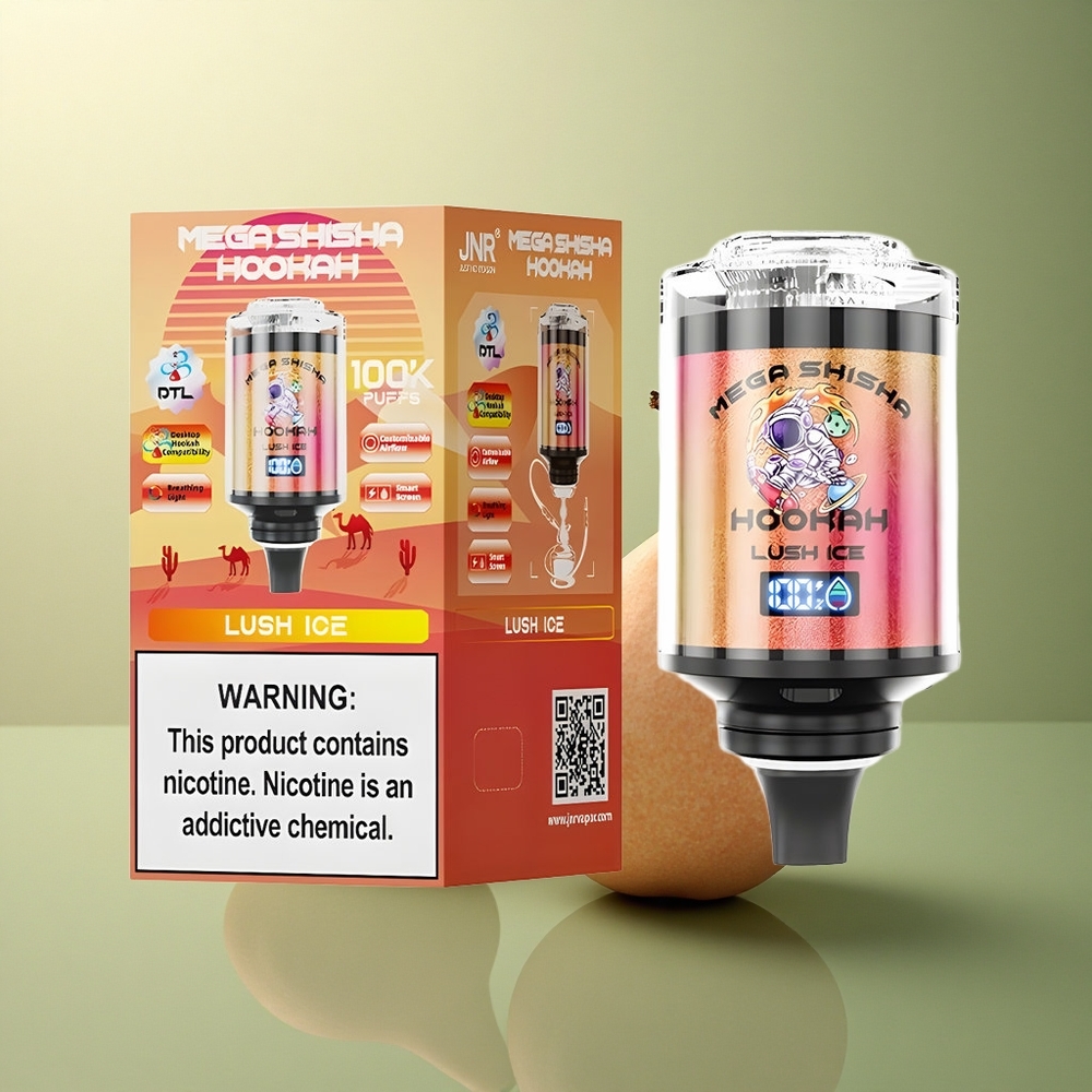 JNR Mega Shisha Hookah 100K Glace Rafraîchissante avec 2% de nicotine et 2200mAh