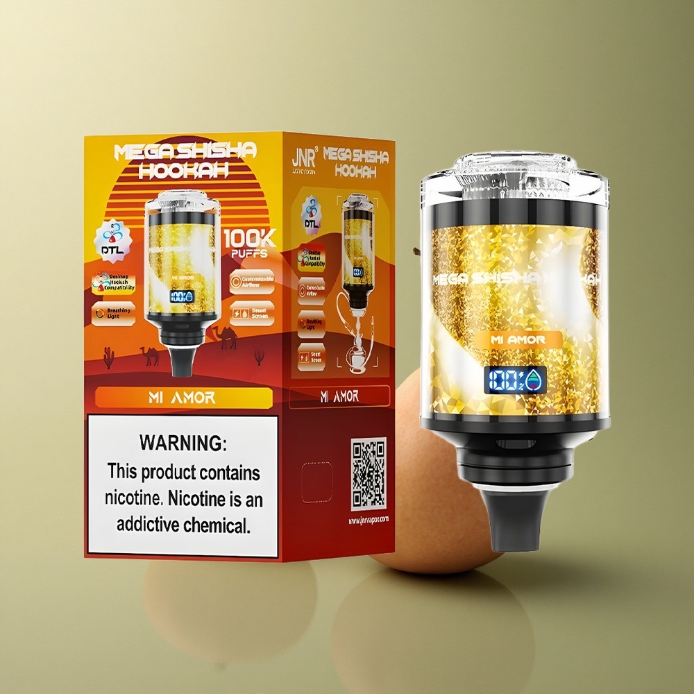 JNR Mega Shisha Hookah 100K Mon Amour Lumière Interactive 2200mAh 2% Nicotine