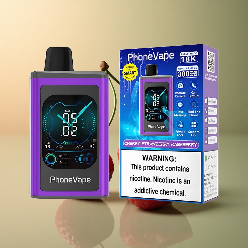JNR PhoneVape 30000 Cerise Fraise Framboise avec 850mAh et Nicotine 2% 5%