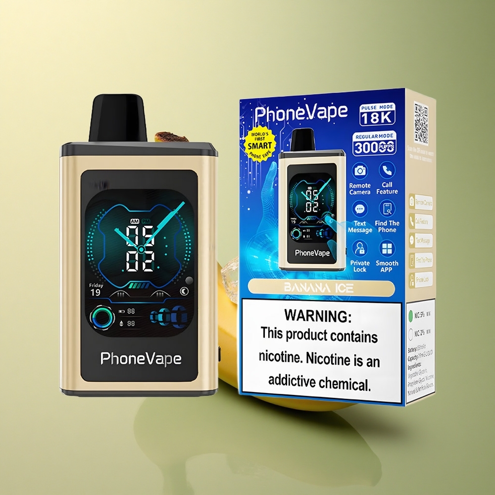 JNR PhoneVape 30000 Glace Banane Rechargeable 850mAh Contrôle App