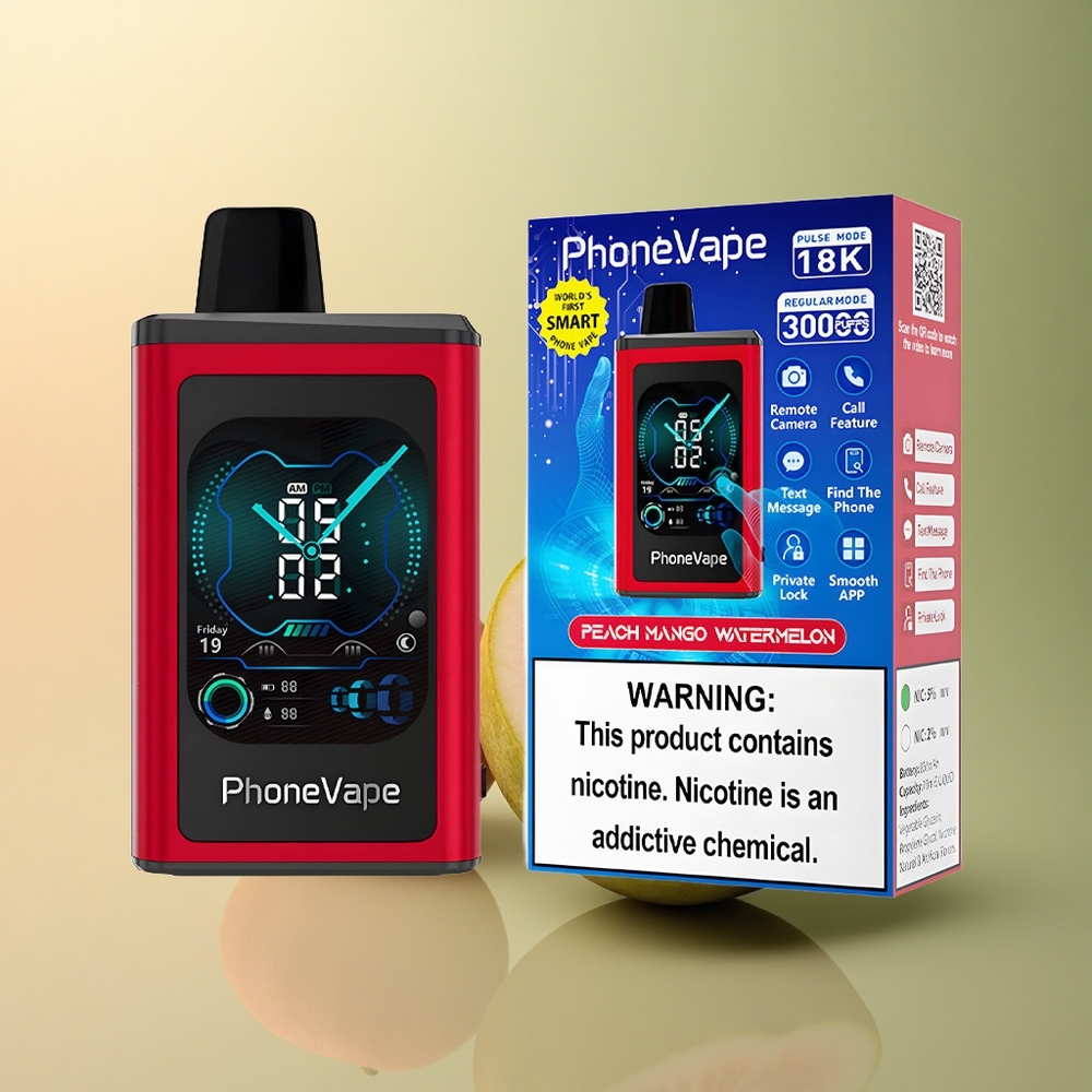 JNR PhoneVape 30000 Pêche Mangue Pastèque avec 850mAh et Nicotine 2% 5%