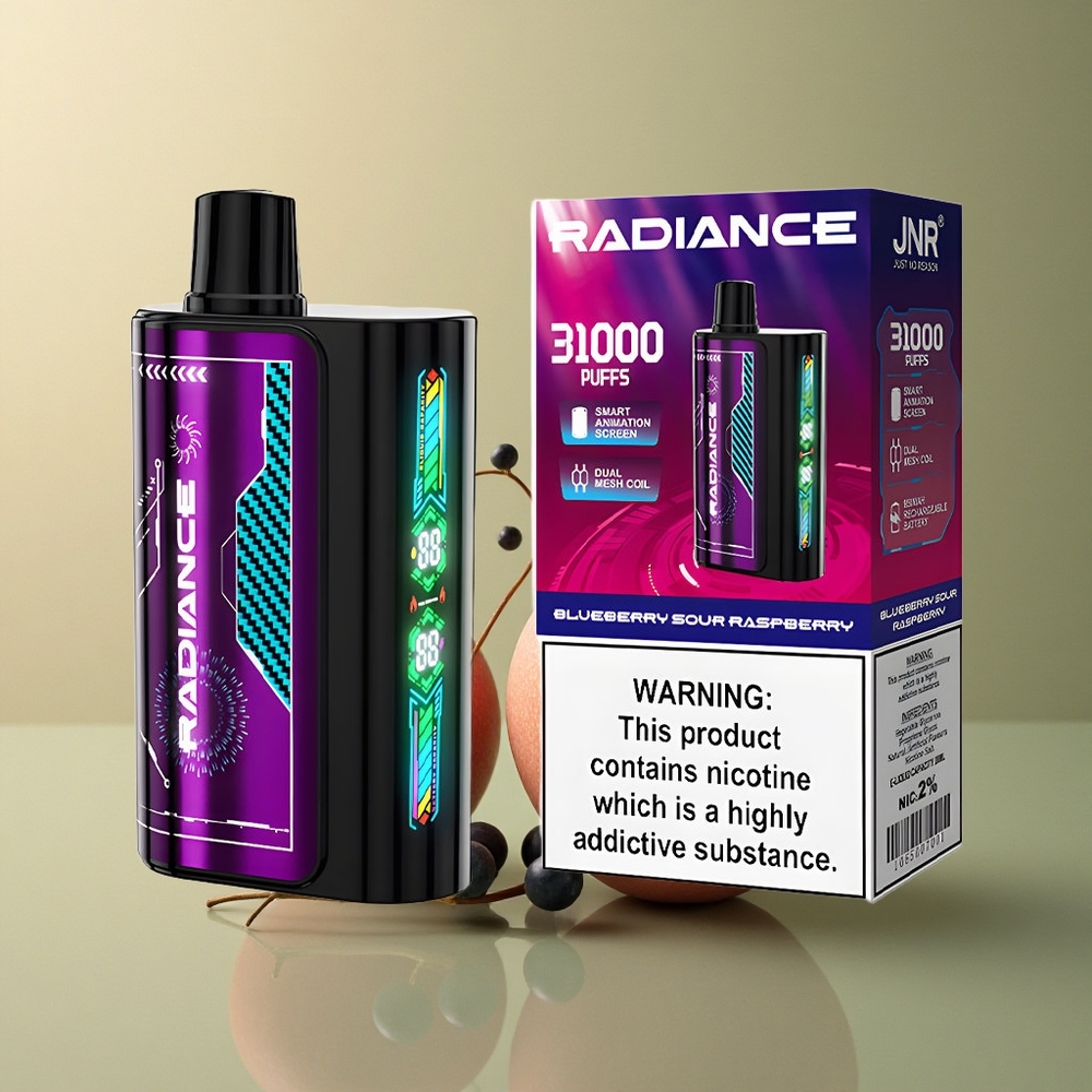 JNR Radiance 31000 Framboise Acidulée Myrtille avec 28ml et 950 mAh