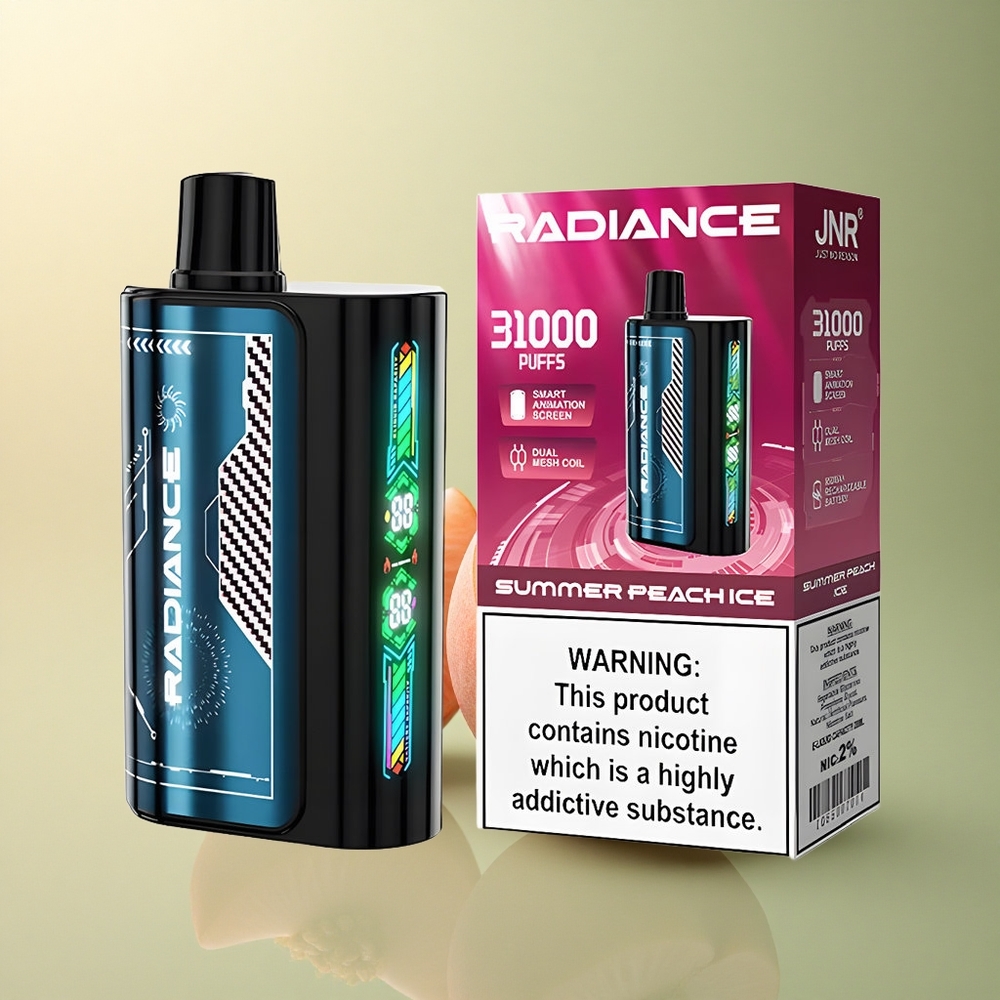 JNR Radiance 31000 Glace Pêche d\'Été avec 28ml et 2% Nicotine
