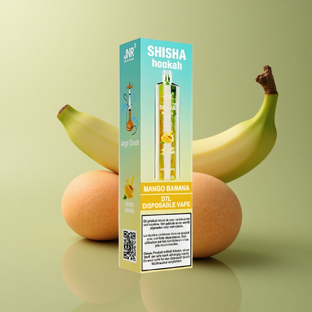 JNR Shisha Hookah 12000 Mangue Banane 750mAh 0% Nicotine
