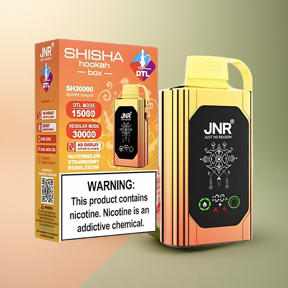 JNR Shisha Hookah Box 20500 Bubble Gum Pastèque Fraise 25ml Dual Mesh 1000mAh