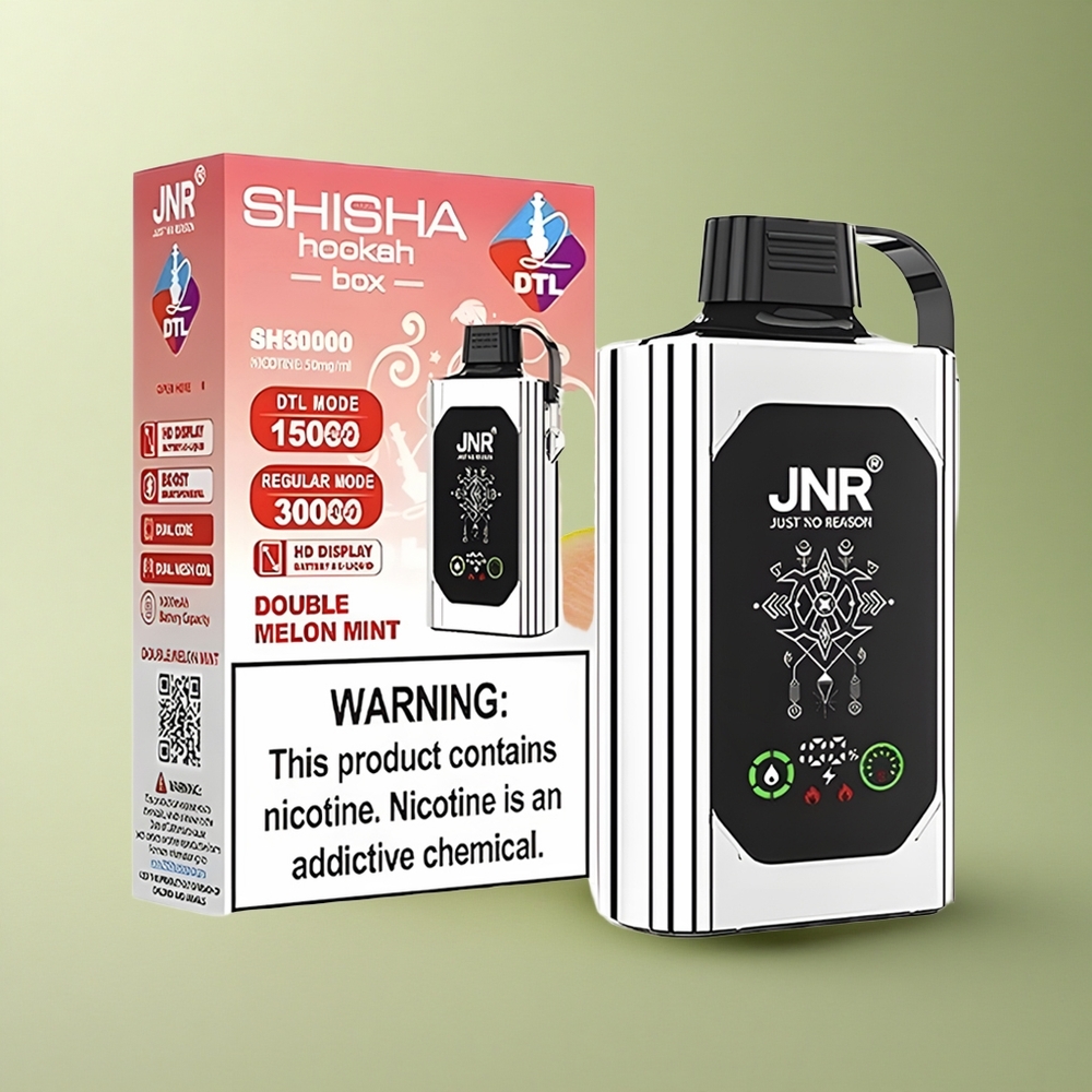 JNR Shisha Hookah Box 20500 Double Melon Menthe à Double Noyau avec 5% de Nicotine