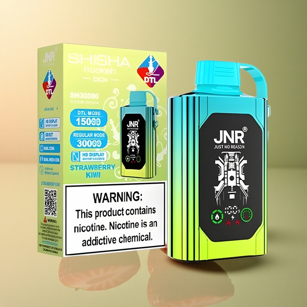 JNR Shisha Hookah Box 20500 Fraise Kiwi 1000mAh Dual Mesh 25ml Nicotine 0%2%5%