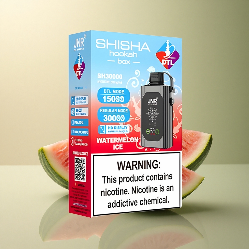 JNR Shisha Hookah Box 20500 Glace à la Pastèque Dual Mesh 25ml 5% Nicotine