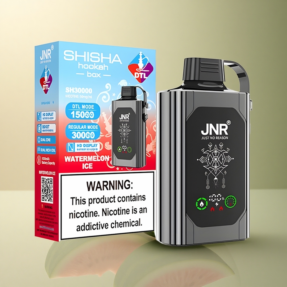 JNR Shisha Hookah Box 20500 Glace à la Pastèque Dual Mesh 25ml 5% Nicotine