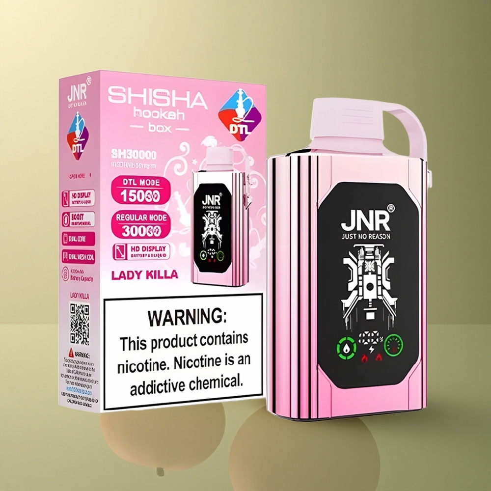 JNR Shisha Hookah Box 20500 La Tueuse HD Display 25ml Dual Mesh Coil