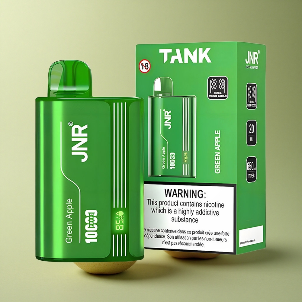 JNR Tank 10000 Pomme Verte Pêche Poire 650mAh Affichage Numérique