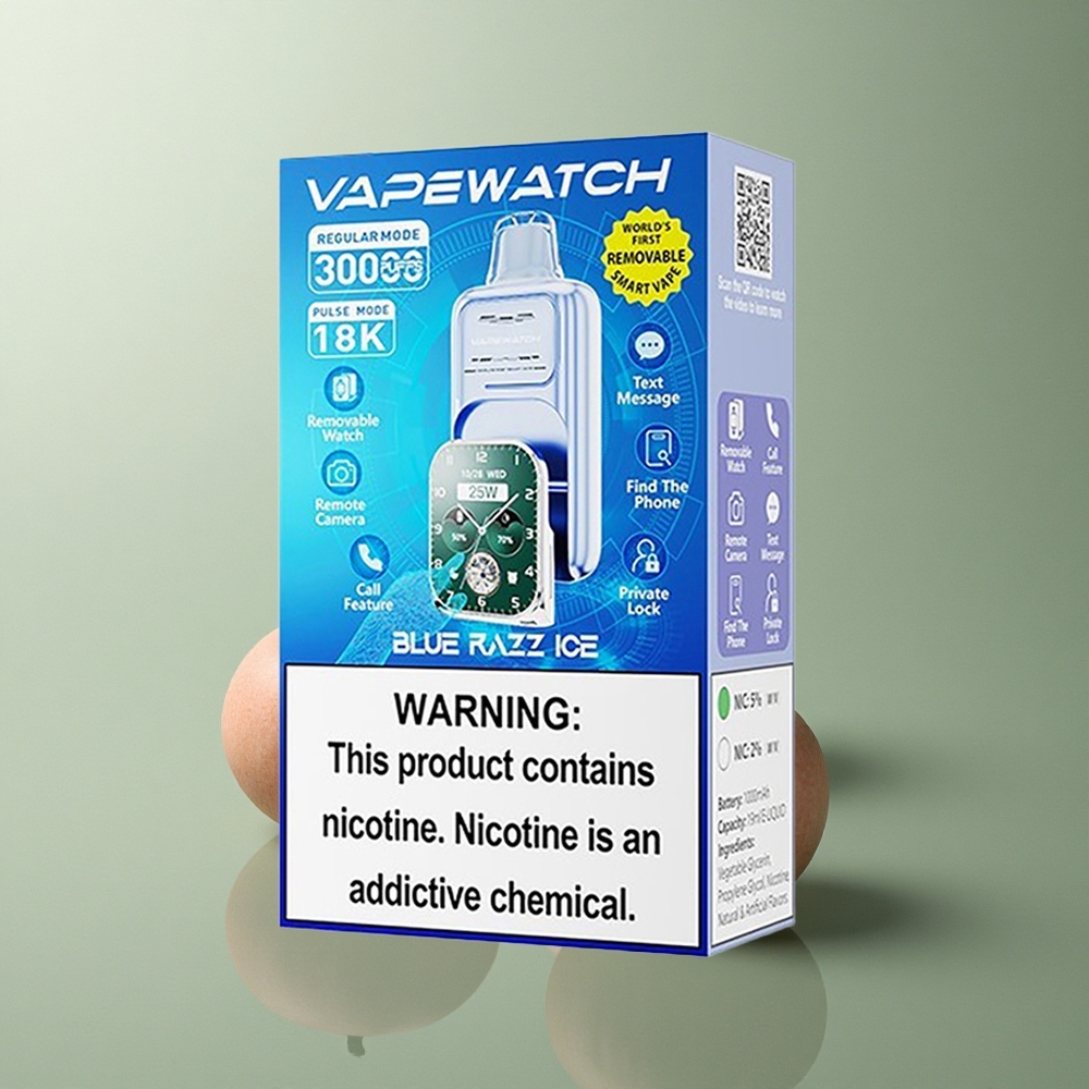 JNR VapeWatch 30000 Glace Bleue Framboise 1000mAh Dual Mesh