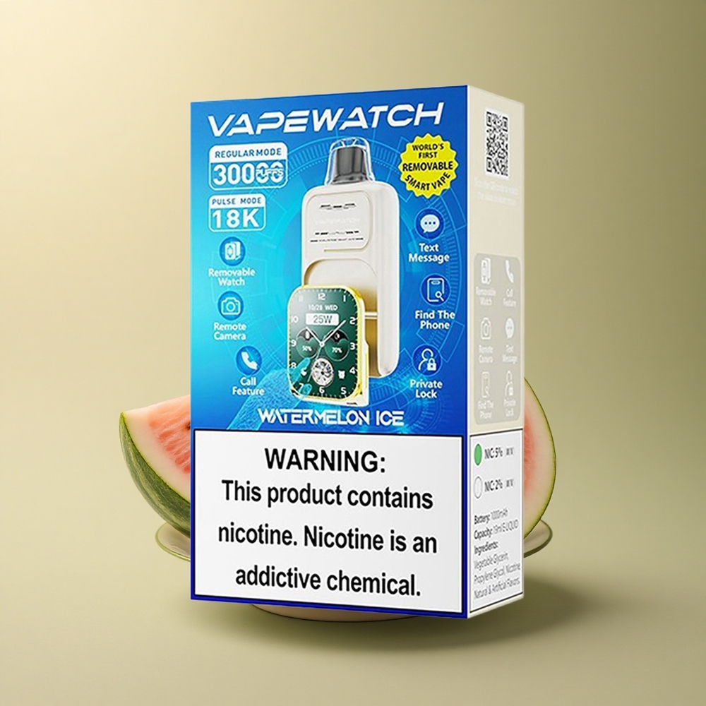 JNR VapeWatch 30000 Glace Pastèque Dual Mesh 5% Nicotine 1000mAh
