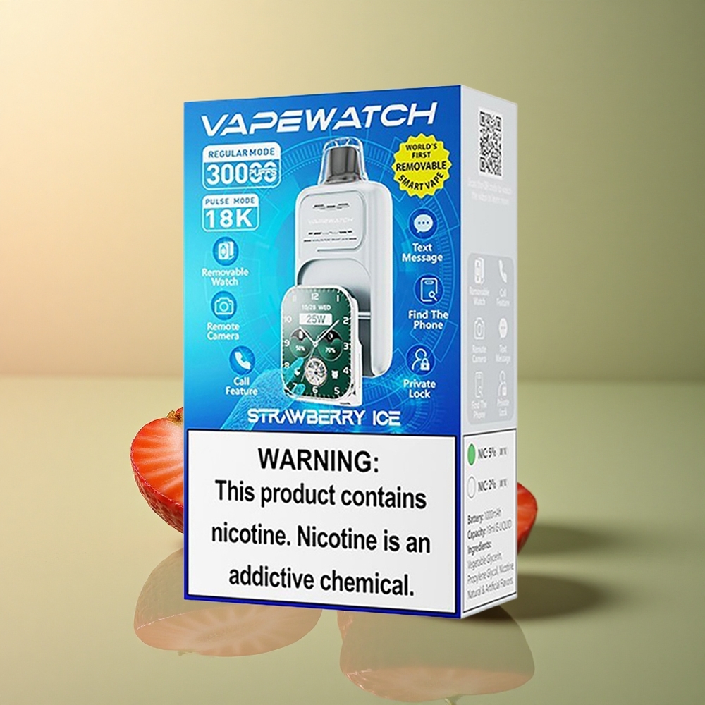 JNR VapeWatch 30000 Glace à la Fraise 1000mAh Dual Mesh