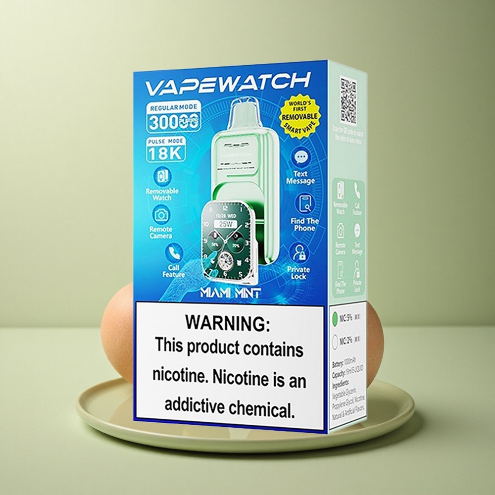JNR VapeWatch 30000 Menthe de Miami Double Mesh 19mL 5% Nicotine 1000mAh