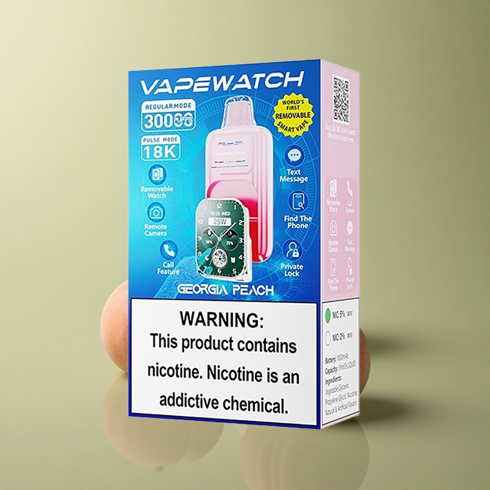 JNR VapeWatch 30000 Pêche Géorgienne 19mL 5% Nicotine 1000mAh