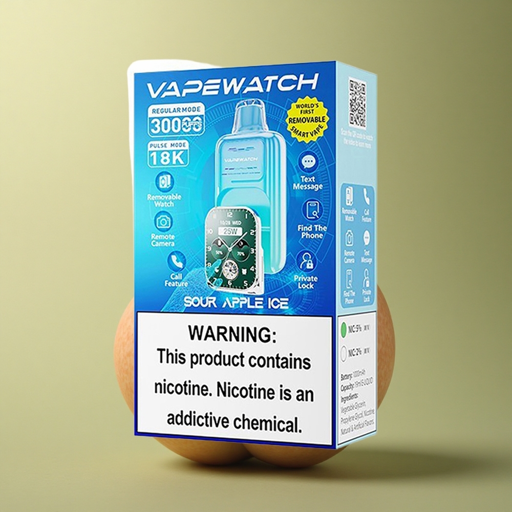 JNR VapeWatch 30000 Pomme Acidulée Glacée 1000mAh Dual Mesh