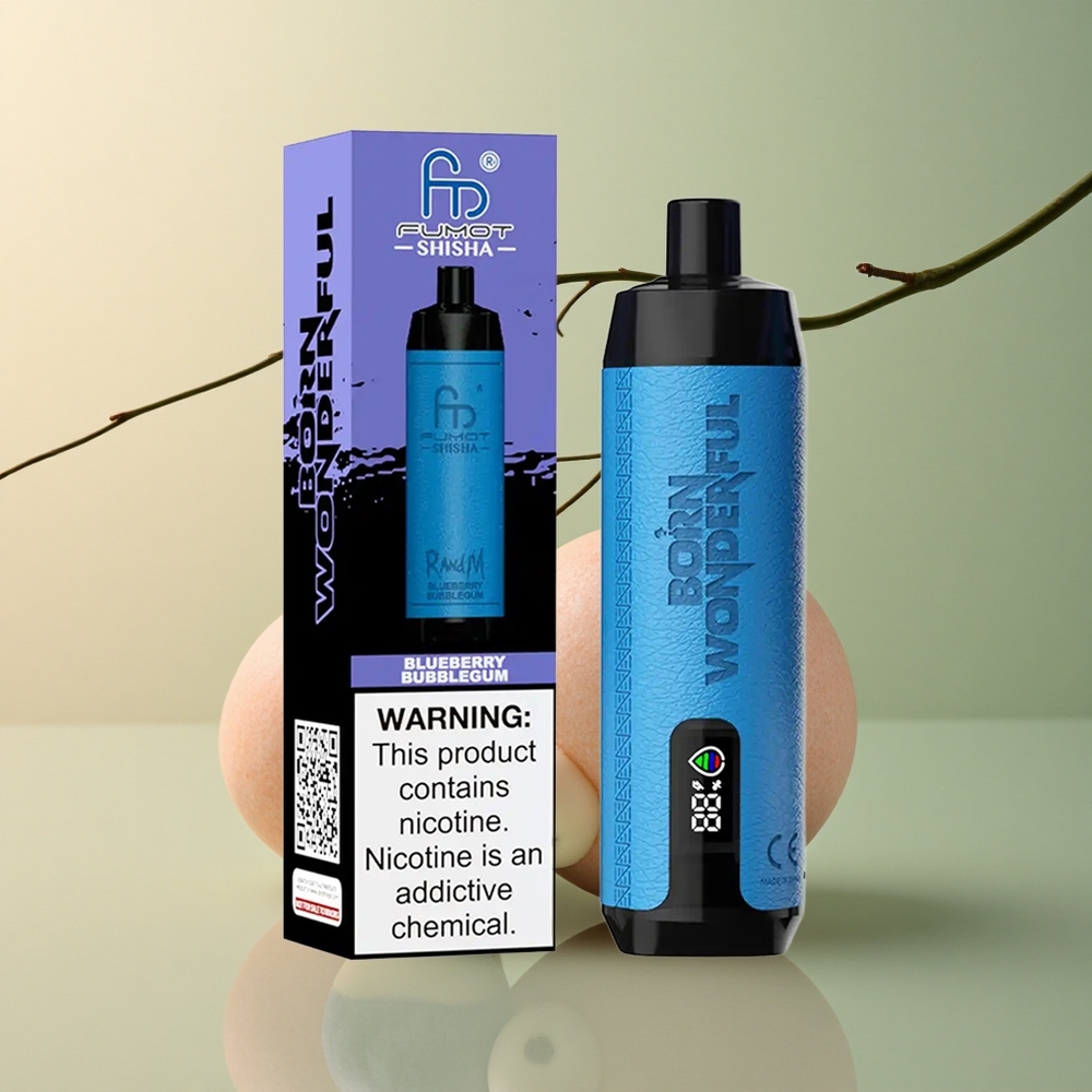 RandM Fumot Shisha 10000 Puffs Bulle de Myrtille Éclat LED 850mAh 0,5% Nicotine