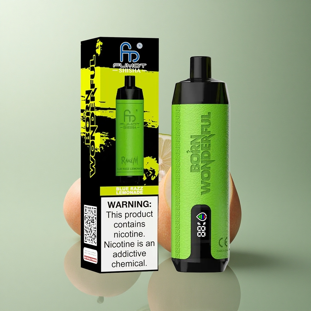 RandM Fumot Shisha 10000 Puffs Citronnade Bleue Framboise avec 18ml et 0,5% de nicotine
