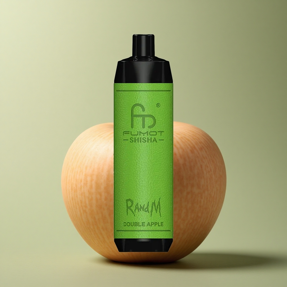RandM Fumot Shisha 10000 Puffs Double Pomme - 18ml E-Liquide Prérempli - 0.6ohm Mesh Coil