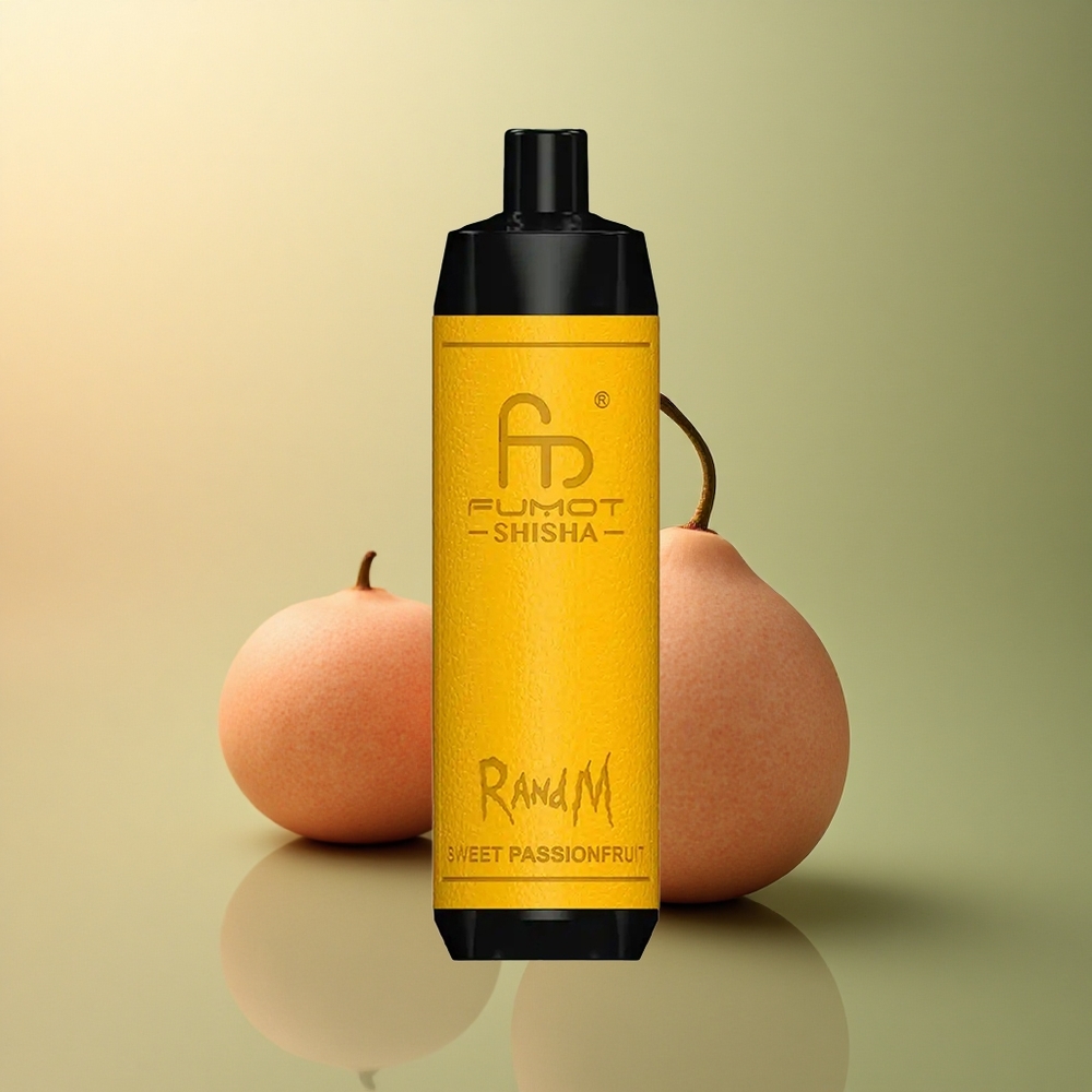 RandM Fumot Shisha 10000 Puffs Douce Fruit de la Passion avec 0,5% Nicotine et Batterie 850 mAh