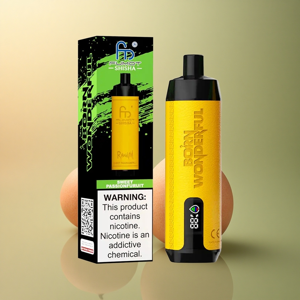 RandM Fumot Shisha 10000 Puffs Douce Fruit de la Passion avec 0,5% Nicotine et Batterie 850 mAh