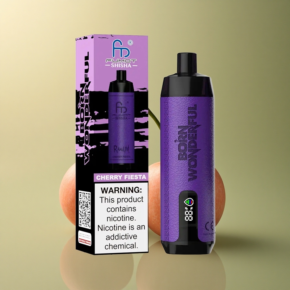 RandM Fumot Shisha 10000 Puffs Fête de Cerise avec 18ml et 0.5% Nicotine