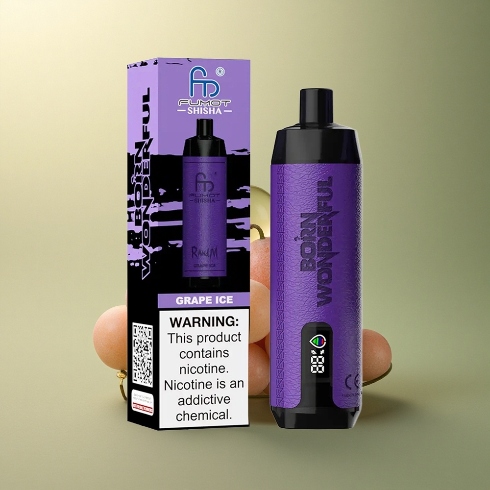 RandM Fumot Shisha 10000 Puffs Glace de Raisin à 0,6ohm et 850 mAh