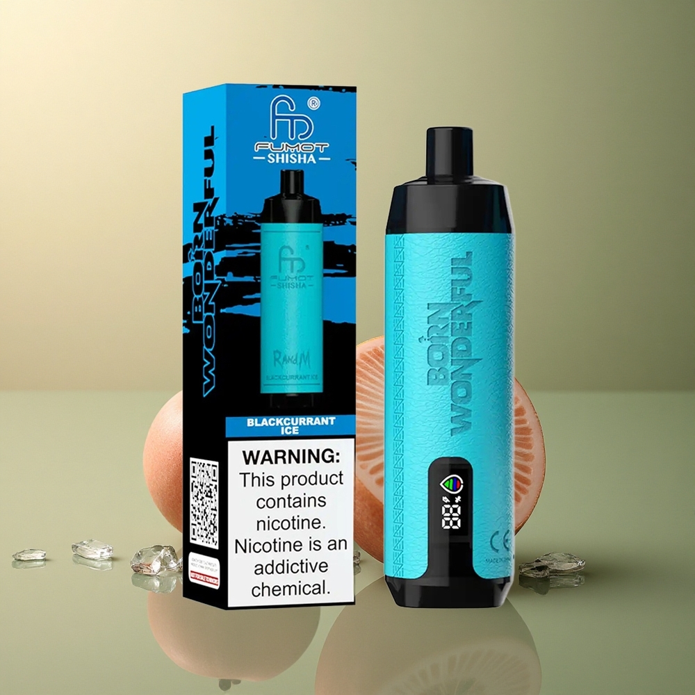 RandM Fumot Shisha 10000 Puffs Glace à la Cassis avec 18ml et 0,5% Nicotine