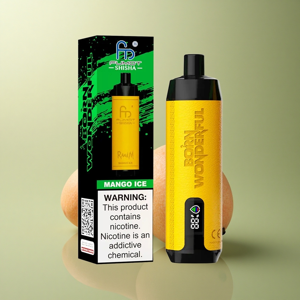 RandM Fumot Shisha 10000 Puffs Glace à la Mangue avec 0,5% de Nicotine et Batterie 850 mAh