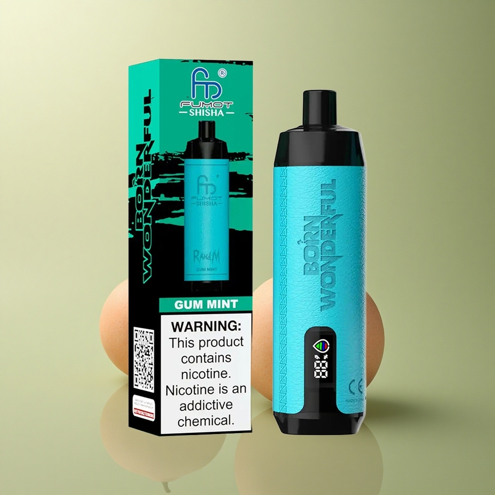RandM Fumot Shisha 10000 Puffs Menthe Gommée 18ml 850mAh 0,5% Nicotine