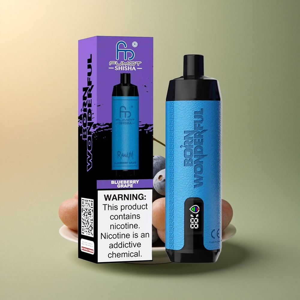 RandM Fumot Shisha 10000 Puffs Myrtille Raisin 18ml 850mAh 0.5% Nicotine