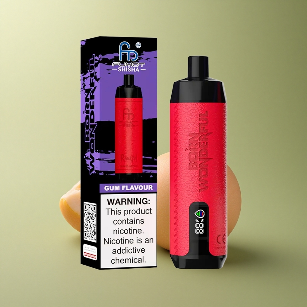 RandM Fumot Shisha 10000 Puffs Saveur Gomme avec 0,5% Nicotine et Batterie 850 mAh