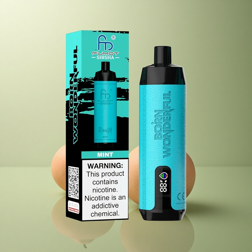 RandM Fumot Shisha 10000 Puffs Vape Jetable à LED avec 18ml de E-liquide et 0,5% de Nicotine