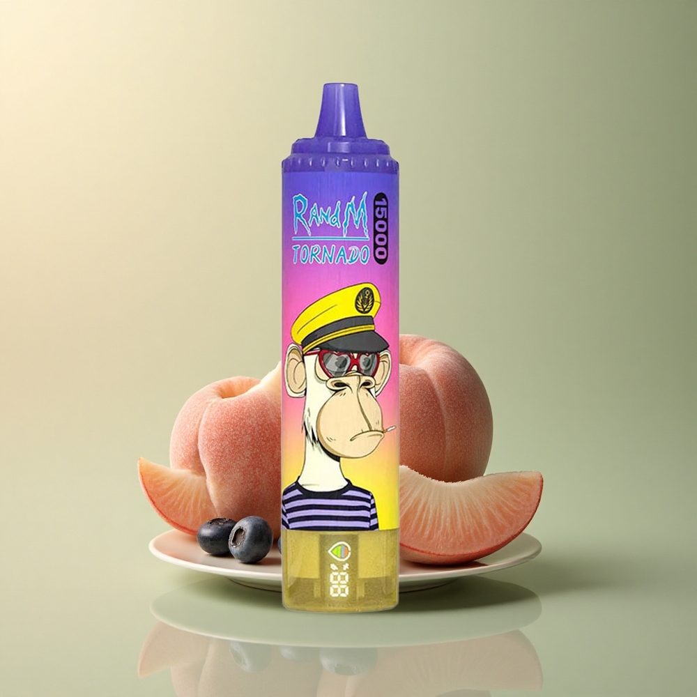 RandM Fumot Tornado 15000 Puffs Bonbon Pêche Myrtille 25ml 850mAh Mesh