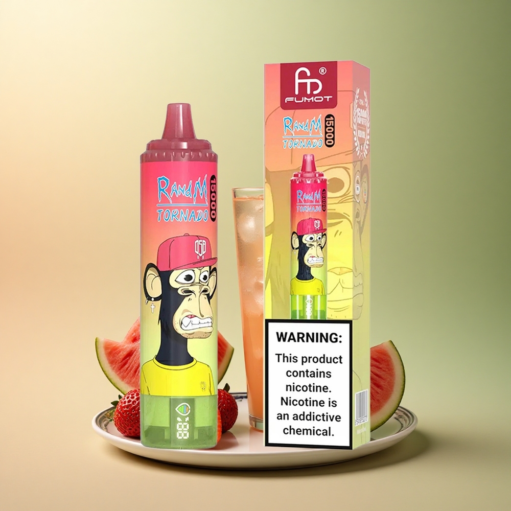 RandM Fumot Tornado 15000 Puffs Fraise Pastèque Citronnée avec 5% de Nicotine et 850mAh