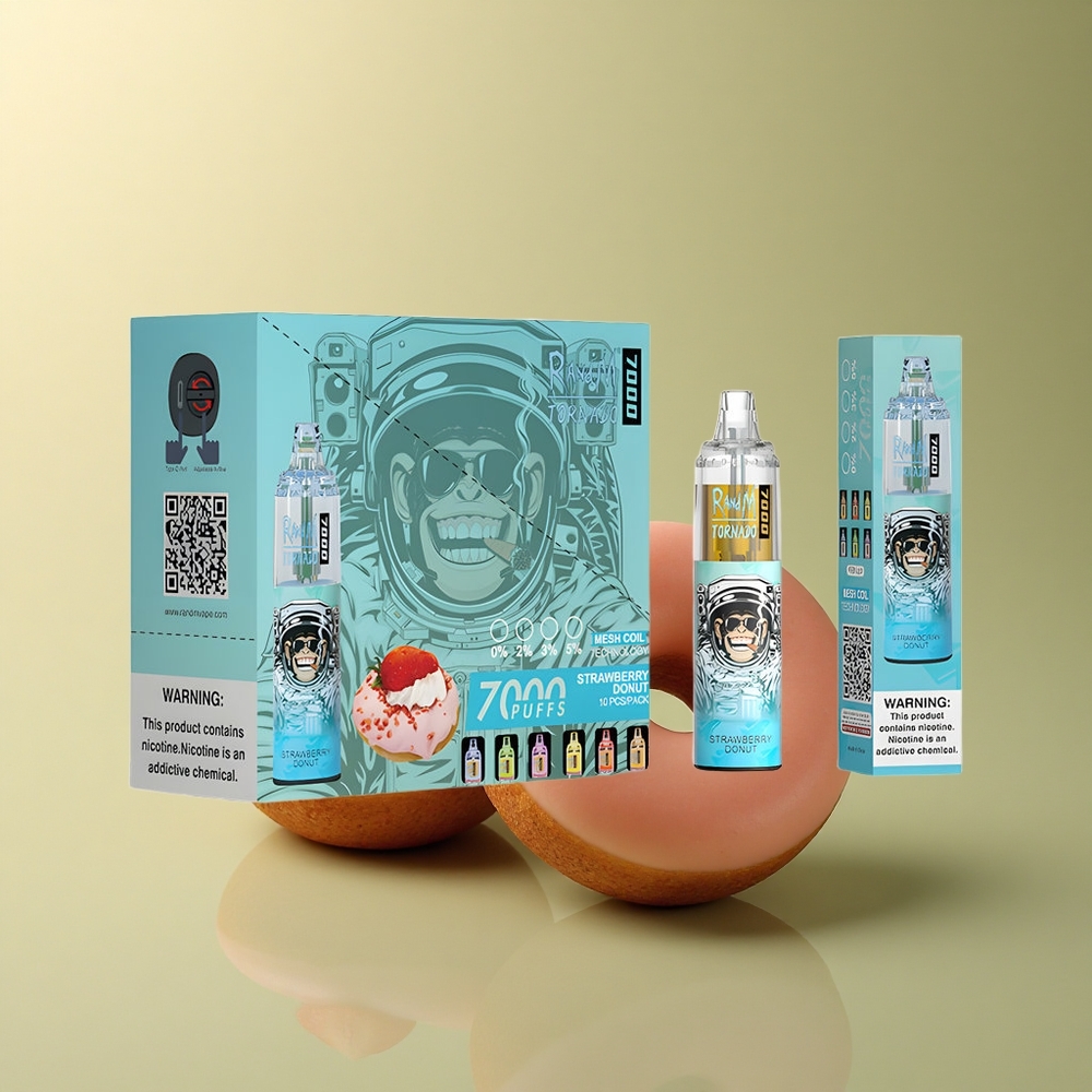 RandM Fumot Tornado 7000 Puffs Beignet Fraise 14ml 850mAh Mesh