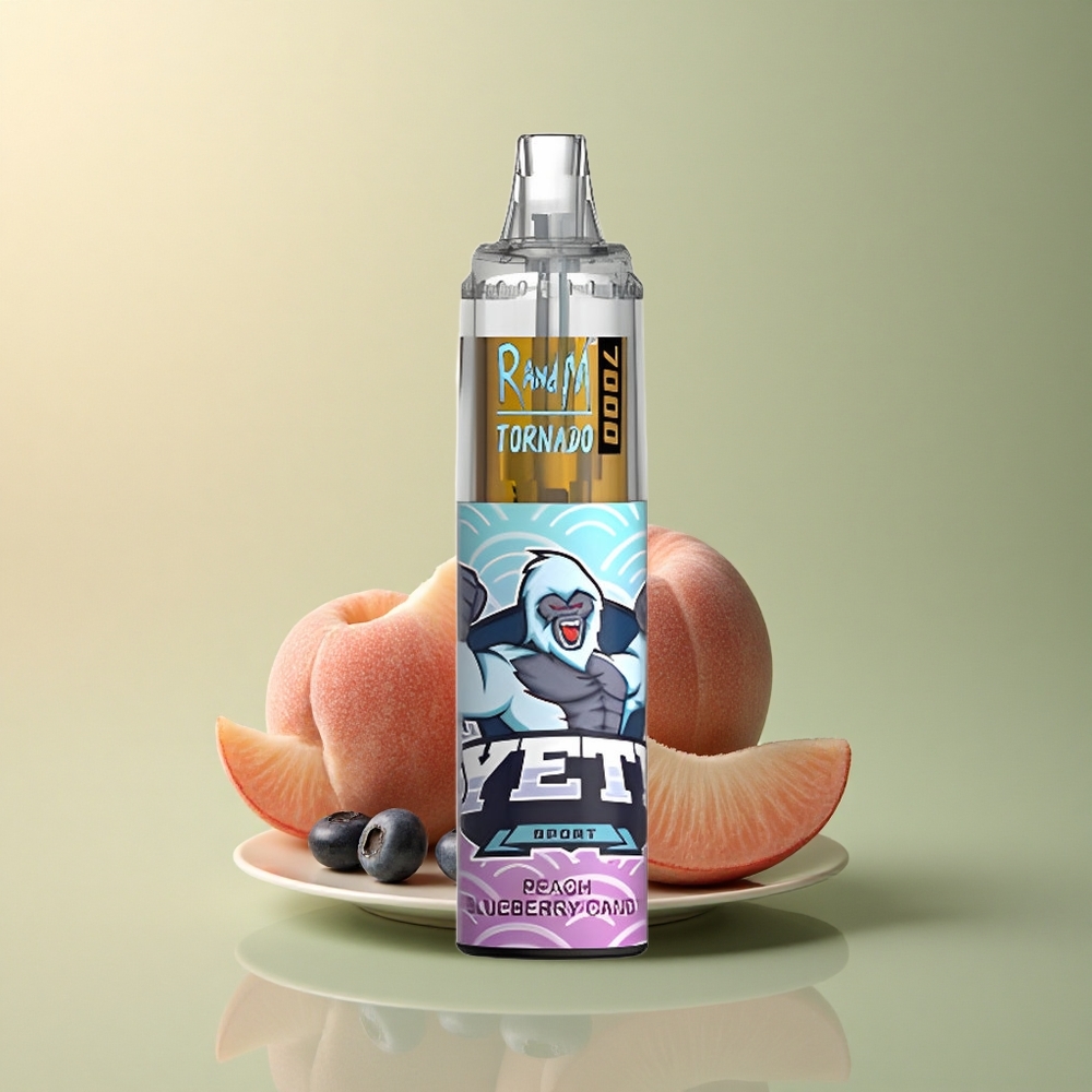 RandM Fumot Tornado 7000 Puffs Bonbon Pêche Myrtille avec 14 ML et 5% Nicotine