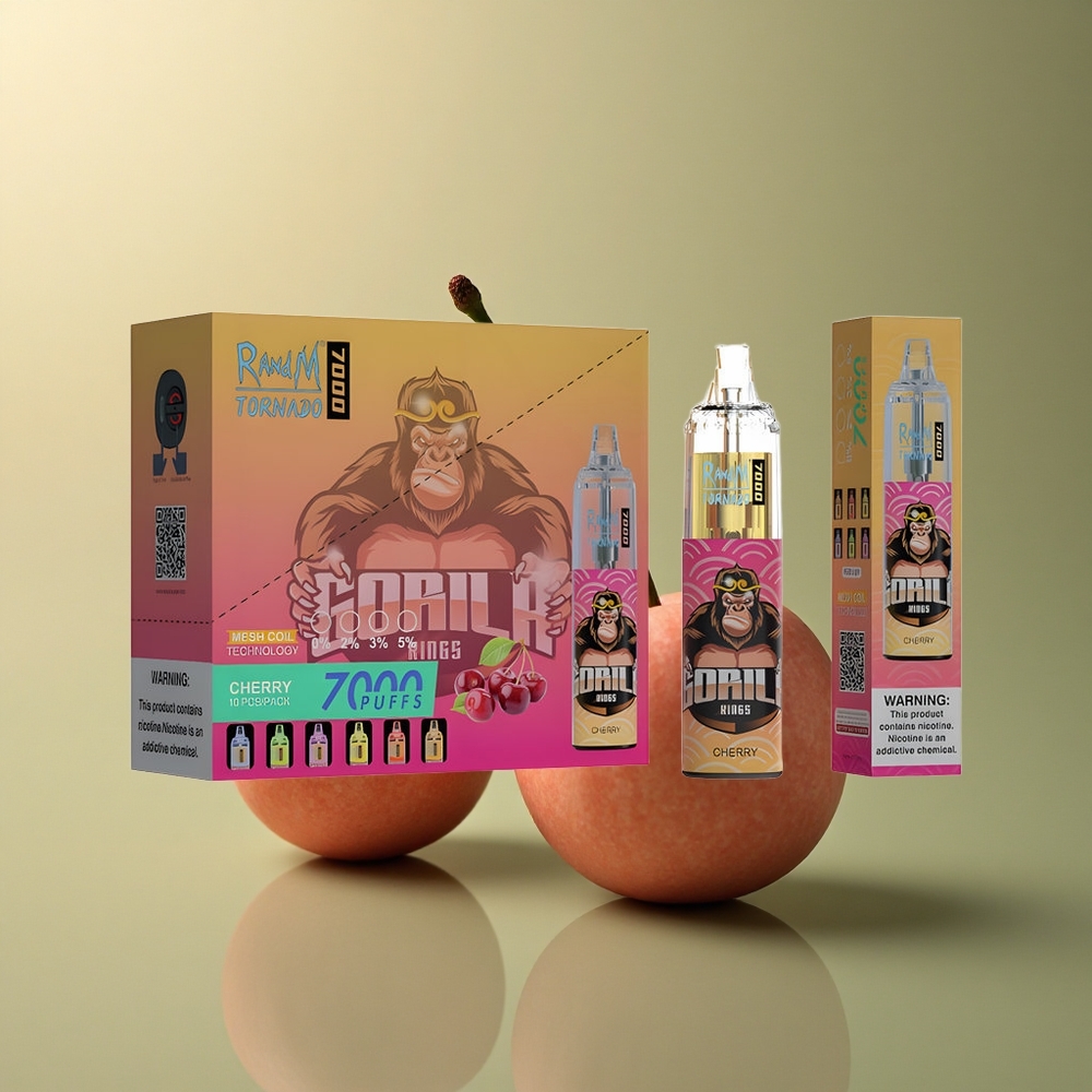 RandM Fumot Tornado 7000 Puffs Cerise Lumineuse avec 14 ML et 5% nicotine