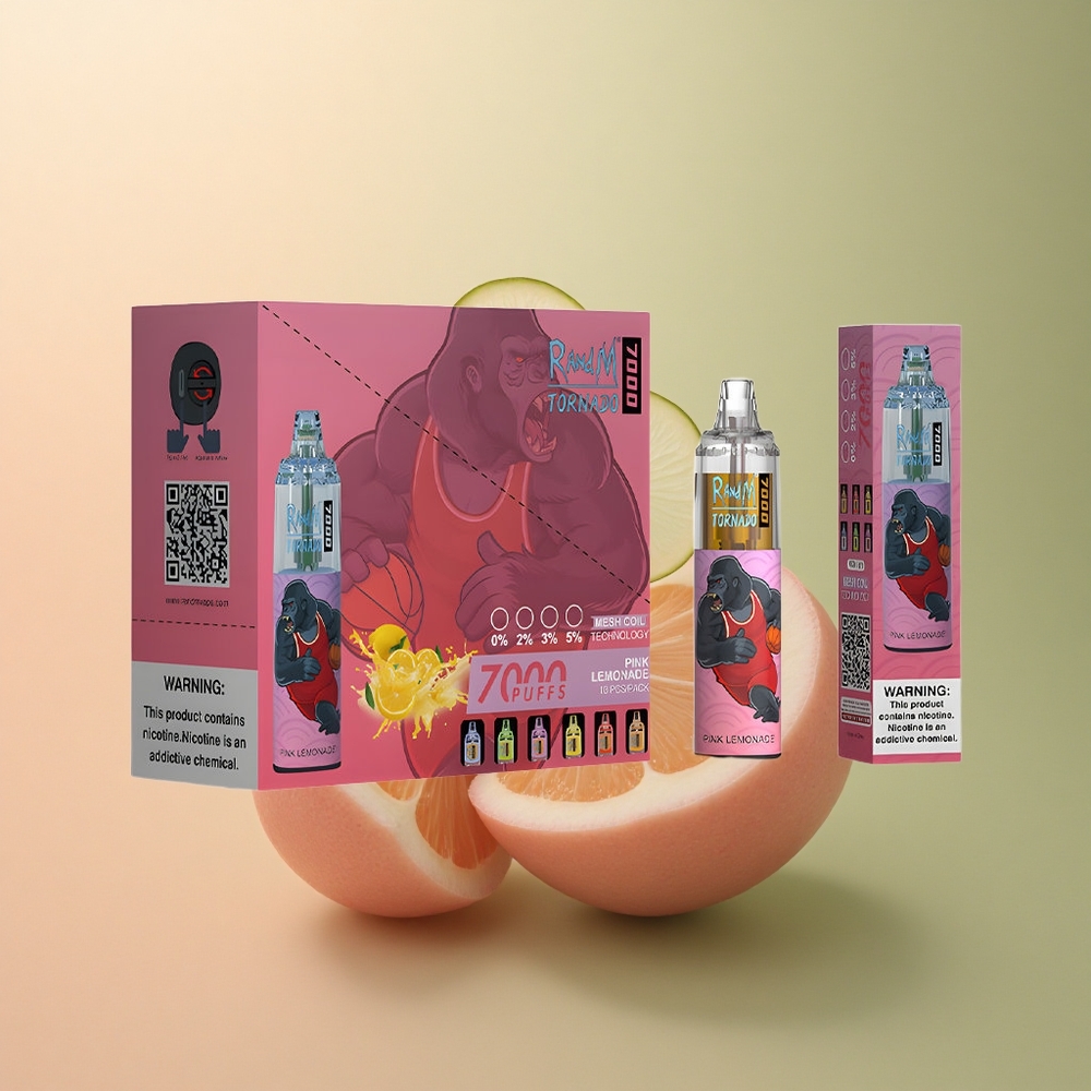 RandM Fumot Tornado 7000 Puffs Citronnade Rose 14ML 850mAh 5% Nicotine