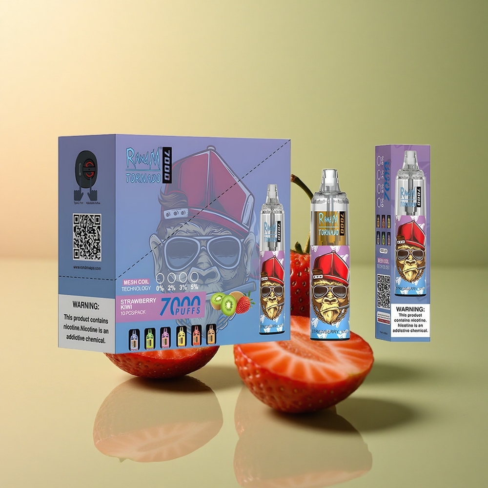 RandM Fumot Tornado 7000 Puffs Fraise Kiwi 850mAh Type-C Lumière RGB