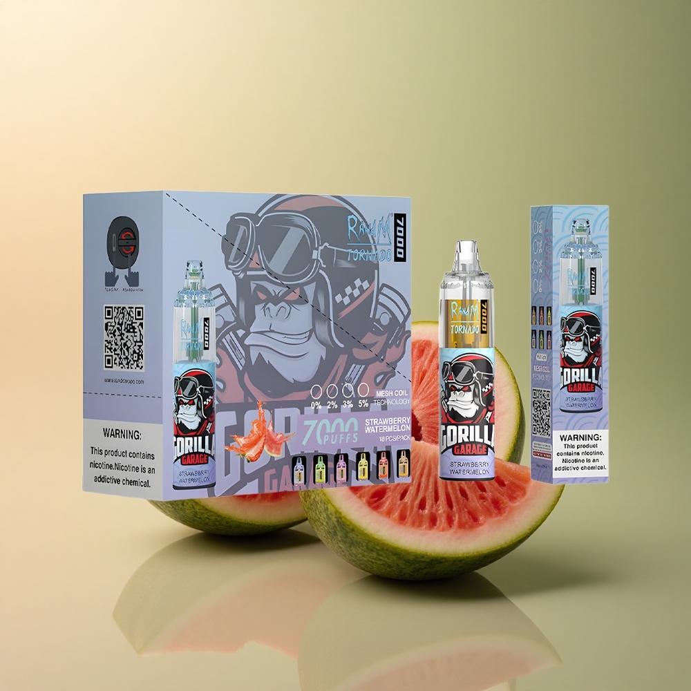 RandM Fumot Tornado 7000 Puffs Fraise Pastèque 14ML 850mAh 5% Nicotine