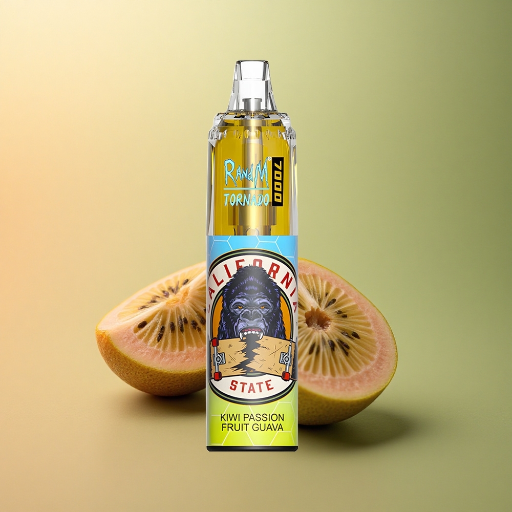 RandM Fumot Tornado 7000 Puffs Kiwi Fruit de la Passion Goyave 14 ML Air-Adjustable
