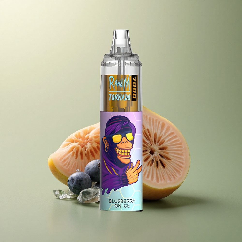 RandM Fumot Tornado 7000 Puffs Myrtille Sur Glace 850mAh 5% Nicotine