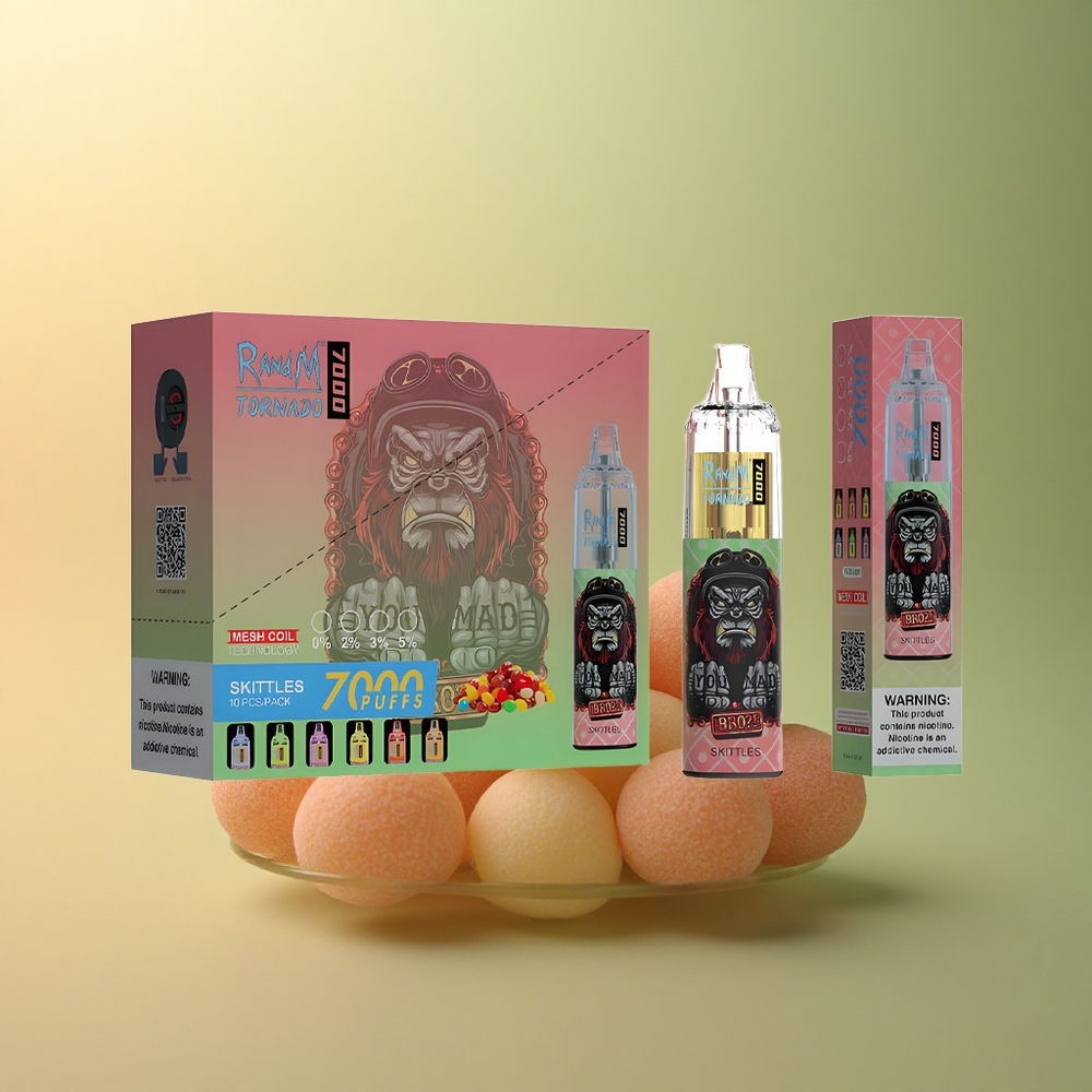 RandM Fumot Tornado 7000 Puffs Skittles Éclair Mesh 14ml 850mAh Nicotine 5%