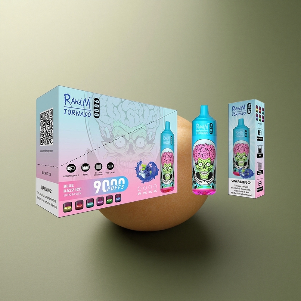 RandM Fumot Tornado 9000 Puffs Dragon Noir Glace 850 mAh 18 mL Mesh