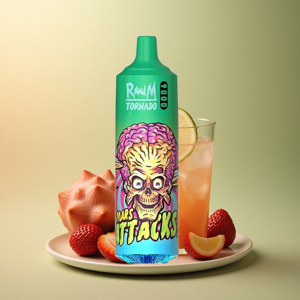 RandM Fumot Tornado 9000 Puffs Fraise Citronnée avec 18 mL et 850 mAh Rechargeable
