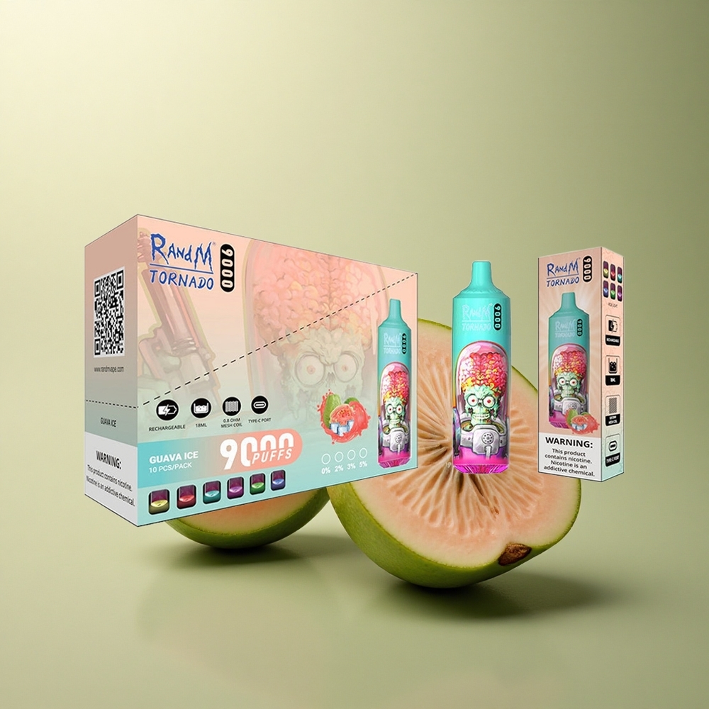 RandM Fumot Tornado 9000 Puffs Glace Goyave 850 mAh 18 mL Mesh