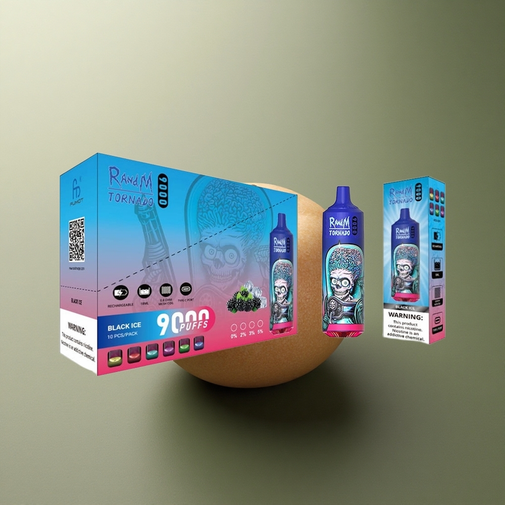 RandM Fumot Tornado 9000 Puffs Glace Noire 850 mAh 18 mL Mesh